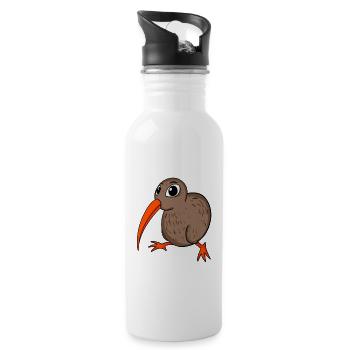 Kiwi Kiwis Oiseau Cadeau - Gourde avec paille intégrée - blanc - Droite