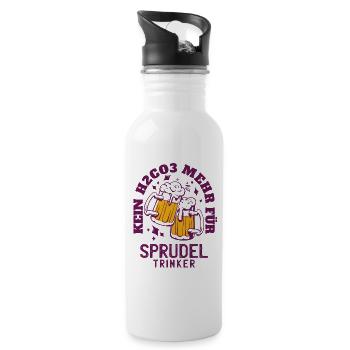 Fini le H2CO3 pour les buveurs de bulles de bière en disant - Gourde avec paille intégrée - blanc - Droite