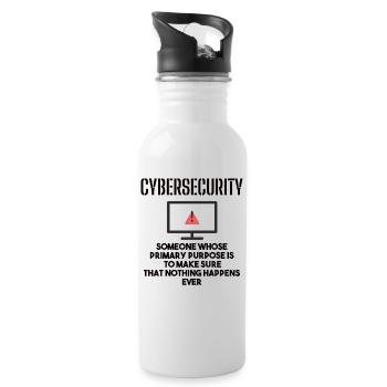 Cybersecurity - IT-Sicherheit Informatiker - Trinkflasche mit integriertem Trinkhalm - Weiß - Rechts