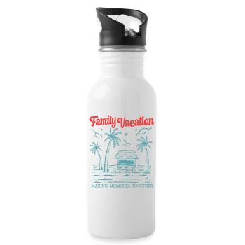 Family Vacation Making Memories Together - Trinkflasche mit integriertem Trinkhalm - Weiß - Rechts