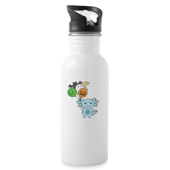 Axolotl Halloween Balloons Kids Cute Axolotls - Water bottle with straw - white - Right