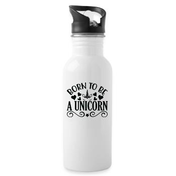 Born to be a unicorn Unicorn - Water bottle with straw - white - Right