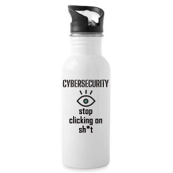 Cybersecurity - IT-Sicherheit Informatiker - Trinkflasche mit integriertem Trinkhalm - Weiß - Rechts