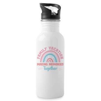 Family Vacation Making Memories Lifetime - Water bottle with straw - white - Right