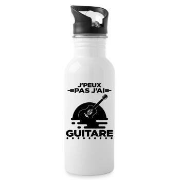 J'Peux Pas J'Ai Guitare Musicien Cadeau De Guitare - Gourde avec paille intégrée - blanc - Droite