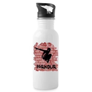 Parkour - Gourde avec paille intégrée - blanc - Droite