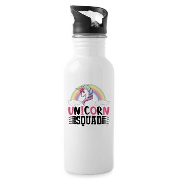 Unicorn Squad Unicorn - Water bottle with straw - white - Right