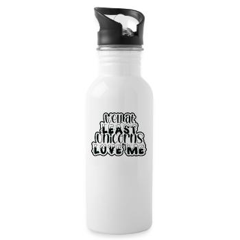 At least unicorn unicorns love me - Water bottle with straw - white - Right