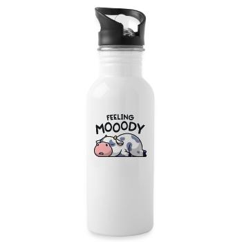 Sentiment Mooody Drôle Vache Moody Lazy Farm Girl - Gourde avec paille intégrée - blanc - Droite