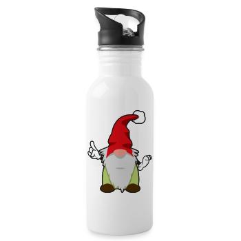 fourth Christmas gnome - Water bottle with straw - white - Right