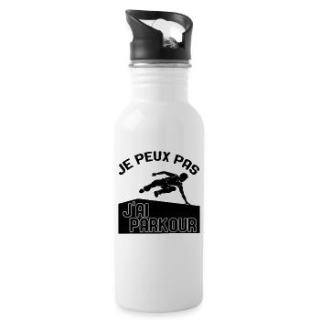 Je Peux Pas J'ai Parkour - Gourde avec paille intégrée - blanc - Droite