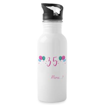 Endlich 35 Ich Kann Alles Ich Weiß Alles - Trinkflasche mit integriertem Trinkhalm - Weiß - Rechts