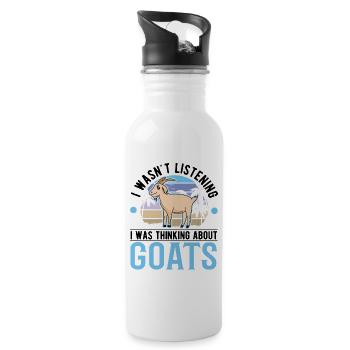 Chèvre Cadeau Chèvre Gardien Chèvre - Gourde avec paille intégrée - blanc - Droite