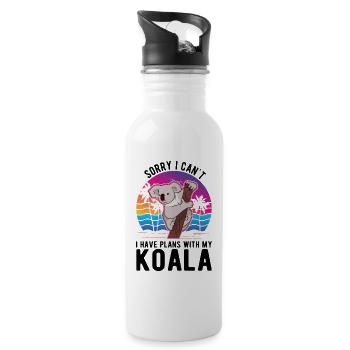 Koala Koala Bear Lovers - Water bottle with straw - white - Right