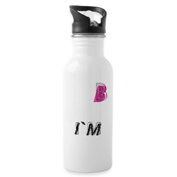 I am Bisexuel - I'M B LGBT Tolerance Freedom - Water bottle with straw - white - Right