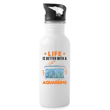 Life is better with a Aquariums Aquascaping - Water bottle with straw - white - Right