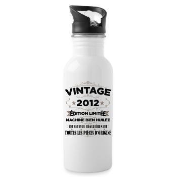 Vintage 2012 Edition Limitée - Gourde avec paille intégrée - blanc - Droite