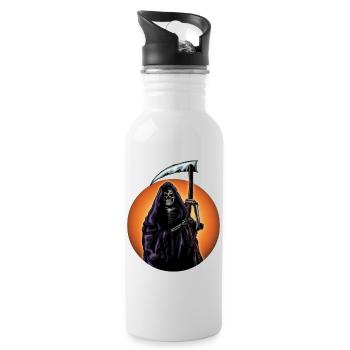 Horreur Mort Faux Scary Squelette Cadeau d’Halloween - Gourde avec paille intégrée - blanc - Droite
