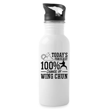 Today's Forecast Wing Chun Kung Fu Fight Fighter - Water bottle with straw - white - Right