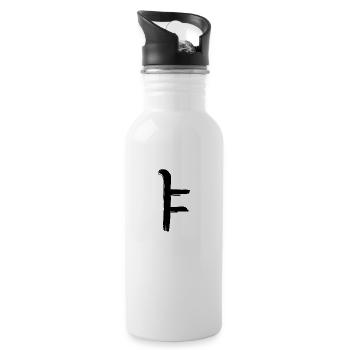 Korean letter Ya - Water bottle with straw - white - Right