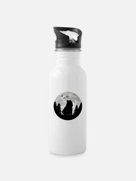 Capybara Moon Capybara - Water bottle with straw - white