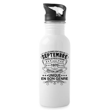 Les légendes sont nées en Septembre 1970 Cadeau - Gourde avec paille intégrée - blanc - Droite