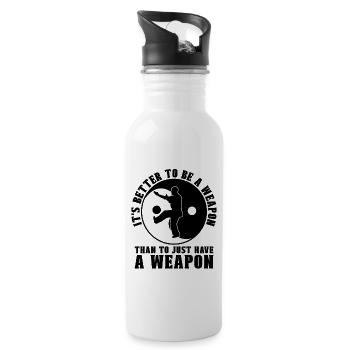 It's Better To Be Wing Chun Fighter Kung Fu Fight - Water bottle with straw - white - Right