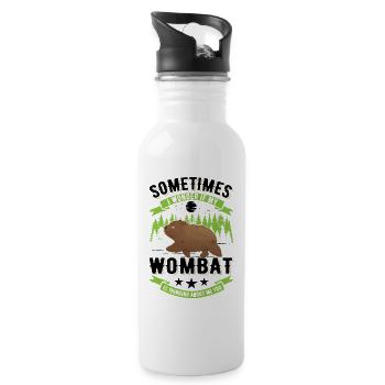 I wonder if my Wombat is thinking about me too - Water bottle with straw - white - Right
