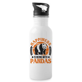 Panda Lucky Panda Ours - Gourde avec paille intégrée - blanc - Droite