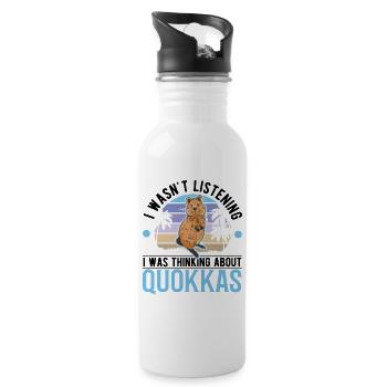 Kangourou à queue courte quokka - Gourde avec paille intégrée - blanc - Droite
