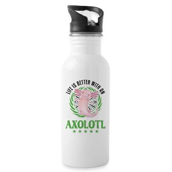 La vie est meilleure avec un Axolotl Schwanzlurch - Gourde avec paille intégrée - blanc - Droite