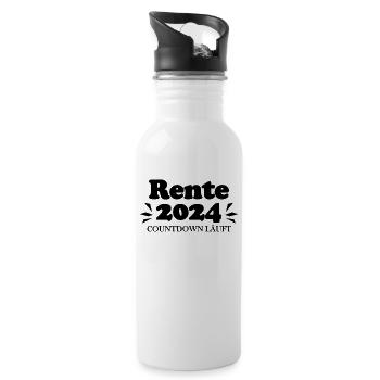 Rente 2024 Ruhestand Rentner Renteneintritt - Trinkflasche mit integriertem Trinkhalm - Weiß - Rechts
