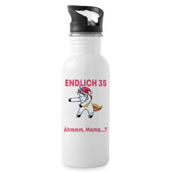 Endlich 35 Ich Kann Alles Ich Weiß Alles - Trinkflasche mit integriertem Trinkhalm - Weiß - Rechts