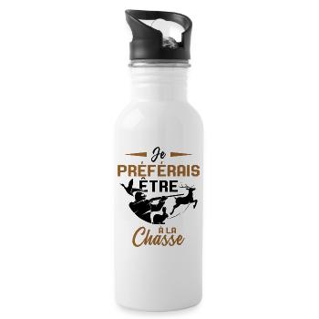 Idée Drôle De Cadeau De Chasse Pour Un Chasseur - Gourde avec paille intégrée - blanc - Droite