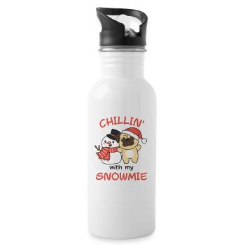 Carlin Chillin avec mon bonhomme de neige - Gourde avec paille intégrée - blanc - Droite