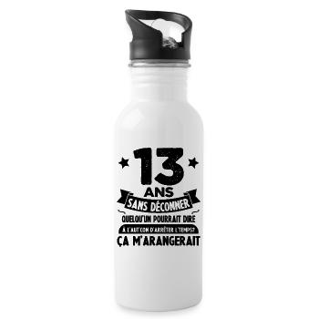 13 Ans anniversaire 13 anniversaire cadeau 13 ans - Gourde avec paille intégrée - blanc - Droite