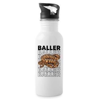 Ball Python 80's Style Baller Royal Python Snake - Trinkflasche mit integriertem Trinkhalm - Weiß - Rechts
