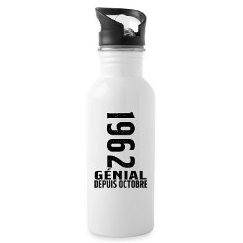 Génial(e) Depuis Octobre 1962 - Gourde avec paille intégrée - blanc - Droite