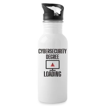 Cybersecurity - IT-Sicherheit Informatiker - Trinkflasche mit integriertem Trinkhalm - Weiß - Rechts