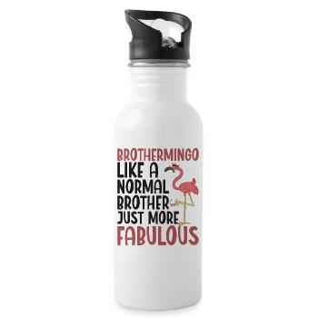Brothermingo Normal Brother Flamingo - Water bottle with straw - white - Right