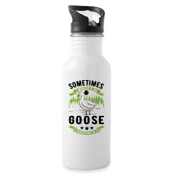 Geese Gift Goose Farmer Goose Goose - Water bottle with straw - white - Right