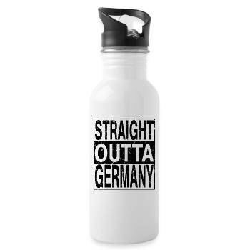 Germany Straight outta Germany - Water bottle with straw - white - Right