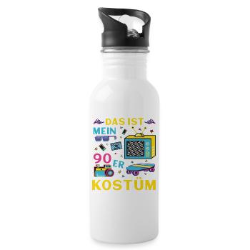 Das ist mein 90er Kostüm - Trinkflasche mit integriertem Trinkhalm - Weiß - Rechts