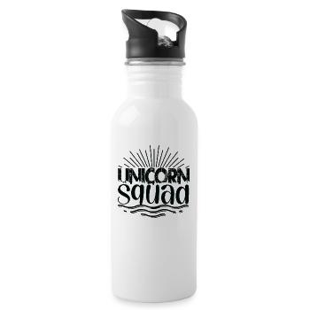 Unicorn Squad Unicorn - Water bottle with straw - white - Right