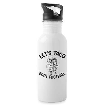 Taco Bout Football Game Day - Water bottle with straw - white - Right