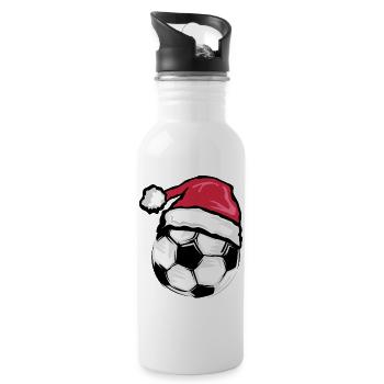 xmas santa claus Fußball Symbol Ball Illustration - Trinkflasche mit integriertem Trinkhalm - Weiß - Rechts