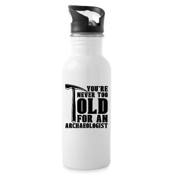 You're Never Too Archaeology Ancient Archaeologist - Water bottle with straw - white - Right