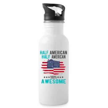 Halb Amerikaner Halb Amerikaner - Trinkflasche mit integriertem Trinkhalm - Weiß - Rechts