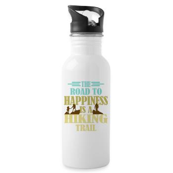 Trail Hiking Wanderer Saying for hikers - Water bottle with straw - white - Right