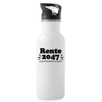 Rente 2047 Ruhestand Rentner Renteneintritt - Trinkflasche mit integriertem Trinkhalm - Weiß - Rechts